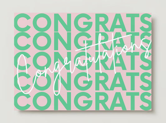 Pink and Green Congrats Notecards - 5 pack