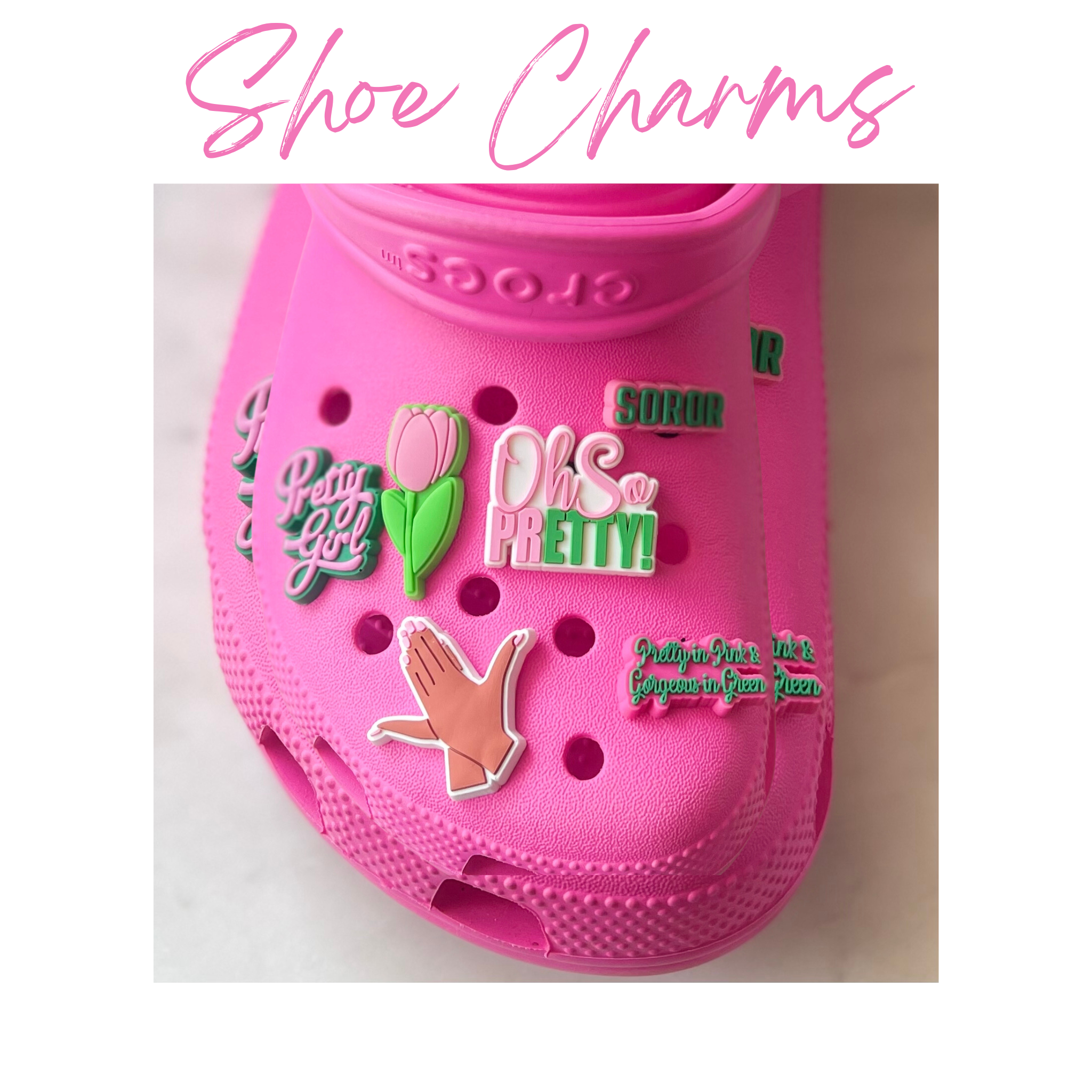 Croc Charms  Pretty in Pink & Gorgeous in Green