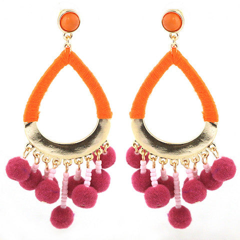 Bali Pom Earrings