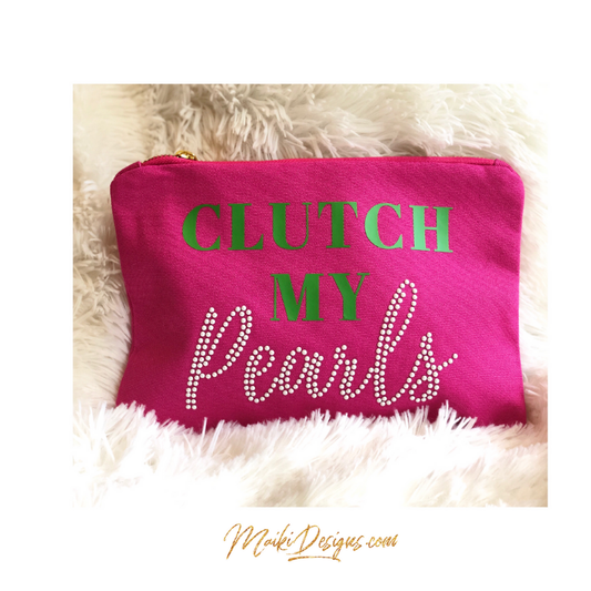 "Clutch My Pearls"  Pouch