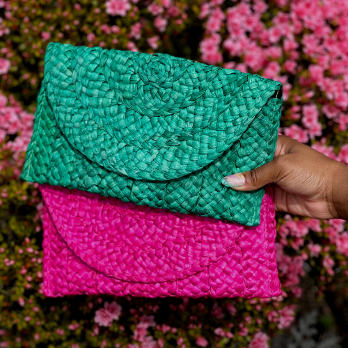 Raffia Clutch