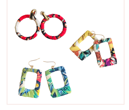 Tropical Fabric Earrings