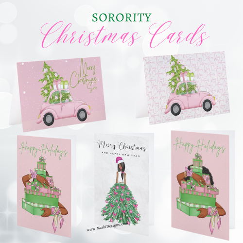 Sorority Christmas Card - Bearing Gifts - Natural Hair