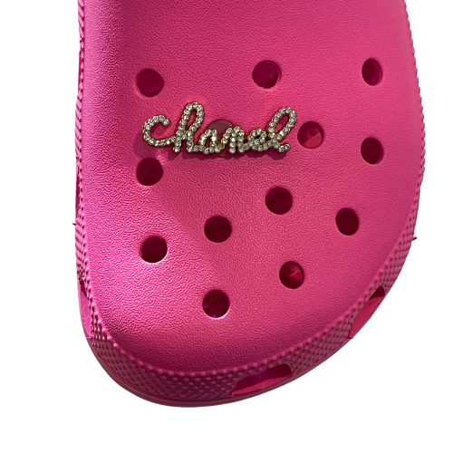 Chanel inspired Charmed Crocs  Pink crocs, Crocs fashion, Chanel
